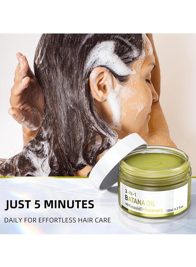 ATRJSZ Batana Oil for Hair Growth Organic (120ml), 3-in-1 Advanced Hair Growth Serum with Batana Oil, 3% Minoxidil, and Rosemary, for Thinning Hair & Scalp Care - Image 5