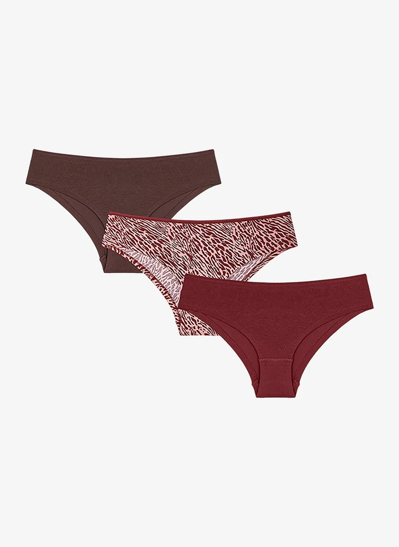 بنتي Women Peach Leo Hipster Multicolour 3-Pack Briefs