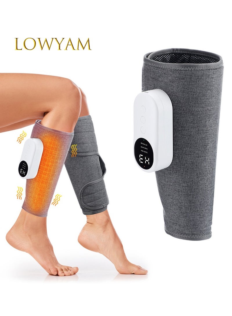 Lowyam 2Pcs Electric Leg Massager Leg Shaping Wireless Air Compression Heating Calf Massager with 3 Modes 3 Intensities Arm Body Circulation Muscle Relaxation Varicose Veins Physiotherapy - Image 1