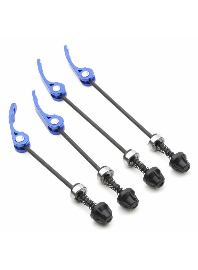 Rowiz Black/Blue Quick Release Bicycle Hub Front & Rear Bicycle Axle Hollow Shaft Fit for Road Bike, Mountain Bike, MTB, BMX, 2 Pairs blue - Image 2