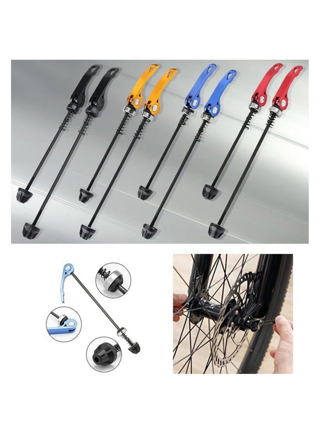 Rowiz Black/Blue Quick Release Bicycle Hub Front & Rear Bicycle Axle Hollow Shaft Fit for Road Bike, Mountain Bike, MTB, BMX, 2 Pairs blue - Image 4