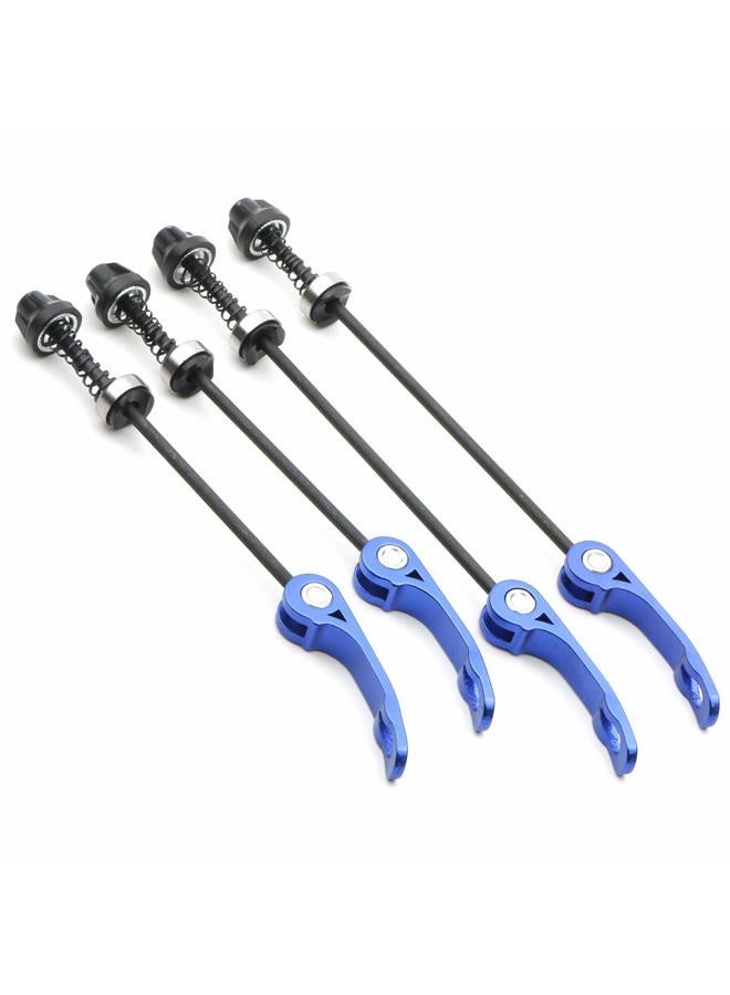 Rowiz Black/Blue Quick Release Bicycle Hub Front & Rear Bicycle Axle Hollow Shaft Fit for Road Bike, Mountain Bike, MTB, BMX, 2 Pairs blue - Image 1