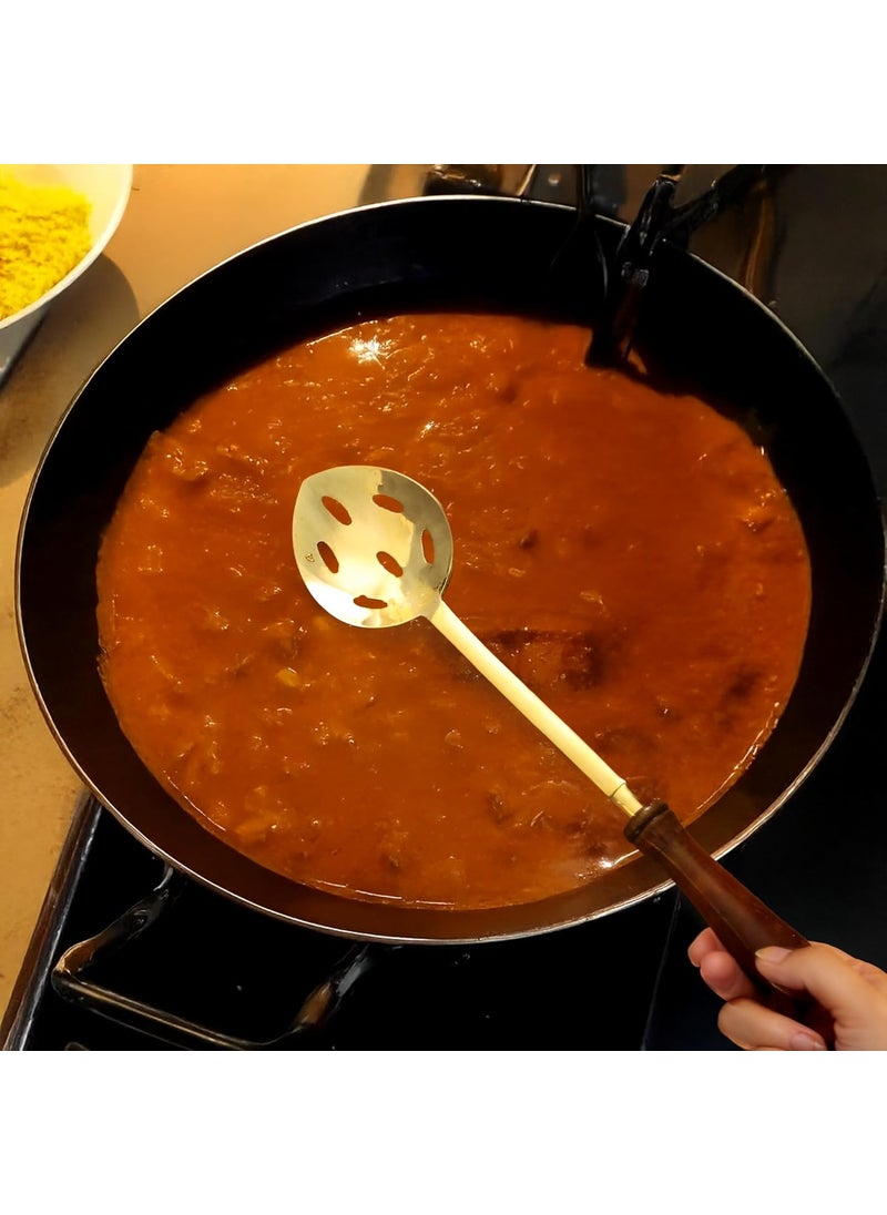 Putrika - Putrika Traditional Handcrafted Brass Utensil Ladle Brass Cookware Serving Spoon Cooking LadleTableware Dinnerware Frying ladleSkimmer - Image 1