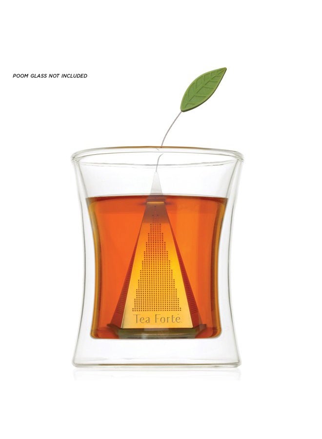 Tea Forte مصفاة شاي من الفولاذ المقاوم للصدأ من ICON، مصفاة دقيقة جداً مع ورقة وقاعدة سيليكون - Image 5