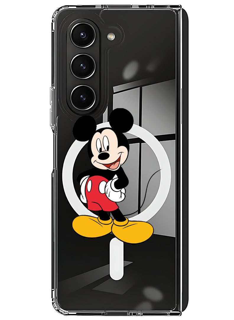 Theodor Magnetic Case for Samsung Galaxy Z Fold 5 Compatible with MagSafe Wireless Charging, Shockproof Phone Bumper Cover Mickey mouse2 - Image 1