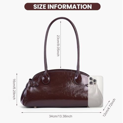 JQWSVE Shoulder Bags for Women Vintage Brown Purse Luxury Carryall Bag Faux Leather Shoulder Handbag - Image 5
