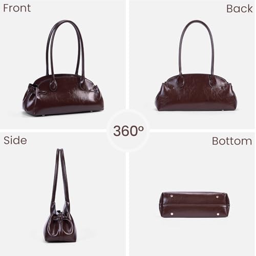 JQWSVE Shoulder Bags for Women Vintage Brown Purse Luxury Carryall Bag Faux Leather Shoulder Handbag - Image 3