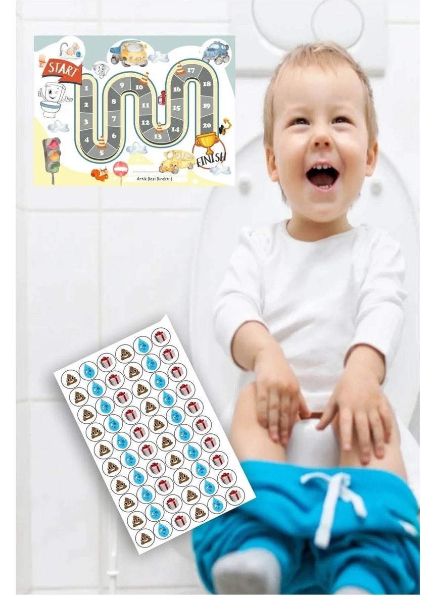 Kt Grup Fun and Educational Toilet Training Sticker Board 29X42CM  - Image 3