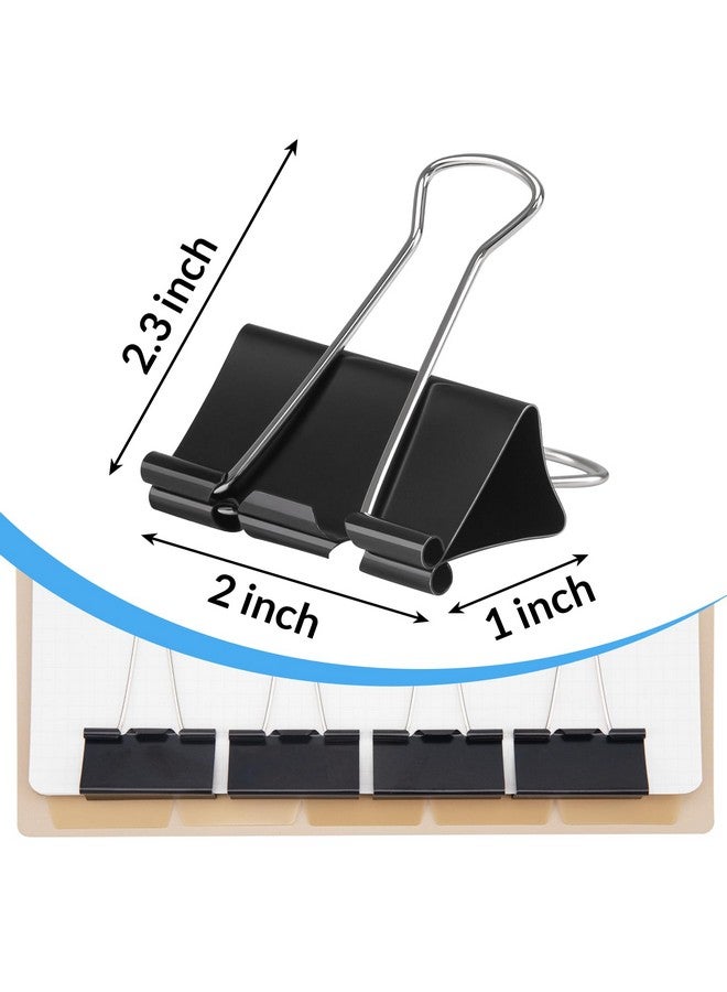 OWLKELA 2 Inch 24 Pack Extra Large Binder Clips, Jumbo Paper Clips, Big Paper Clamps, Binder Clips Large Size For Home, School And Office Supplies - Image 2