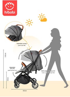 hibobi Lightweight Compact Folding Travel Cabin Pushchair Stroller For Baby  - Image 4