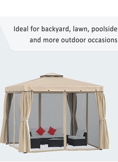 Living Outdoor Patio Gazebo with Polyester Curtains and Netted Screens 300*300cm.  - Image 2