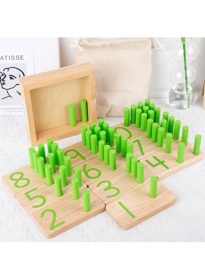 Montessori Mathematics Building Blocks Enlightenment Plugging Stick Number Number Learning Matching Wooden Teaching Aids 3-6 Years Old Kindergarten Early Education-Color:Digital Stick Cognitive Operation - Image 5