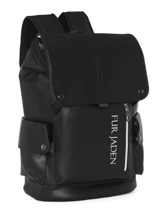 FUR JADEN FUR JADEN Vegan Leather Stylish Casual Laptop Backpack For Men  Women College Office Professionals (Stark Black) | Best Price Bahrain |  Manama, Riffa