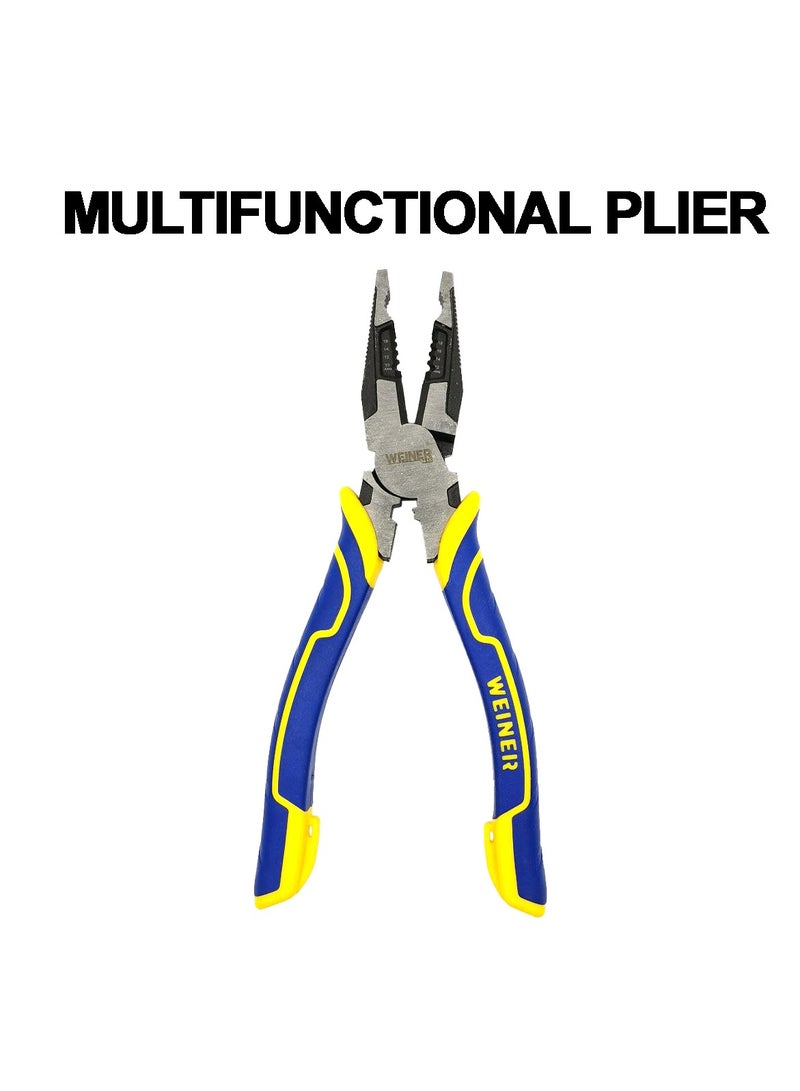 WEINER  9" Cr-V Metal Combination Plier Heavy Duty Better Grip Cutting Plier Premium Multifunctional Pliers MP7629  - Image 1