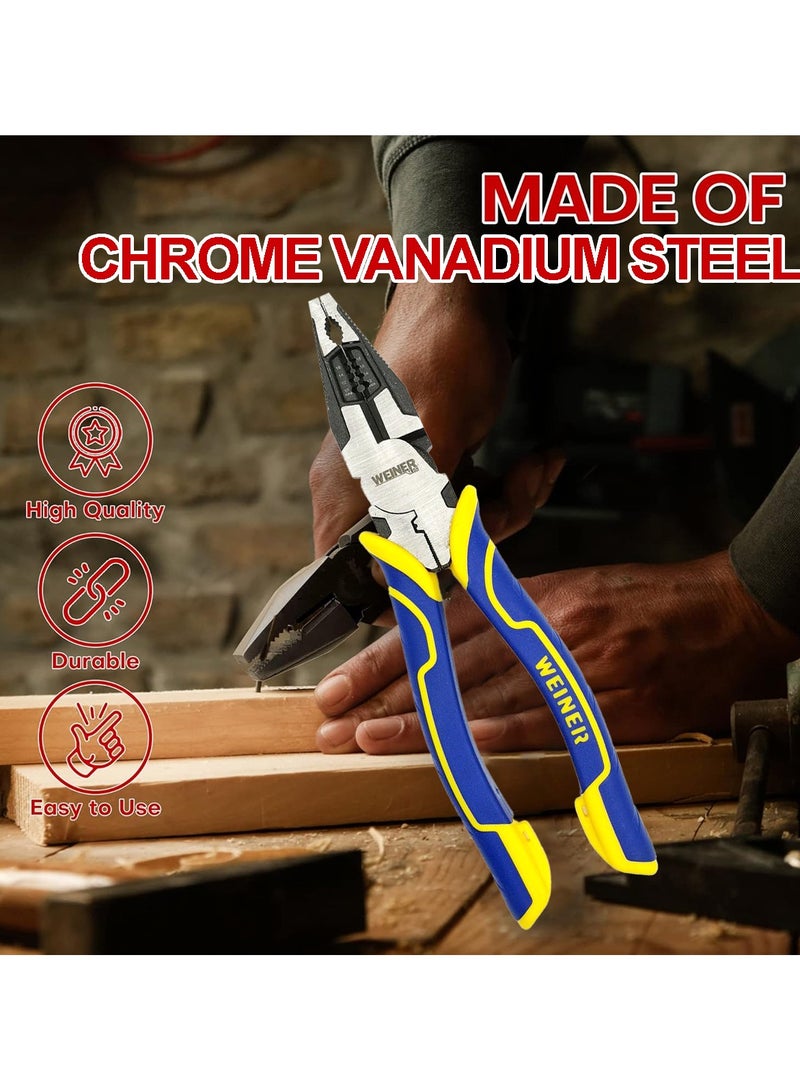 WEINER  9" Cr-V Metal Combination Plier Heavy Duty Better Grip Cutting Plier Premium Multifunctional Pliers MP7629  - Image 4