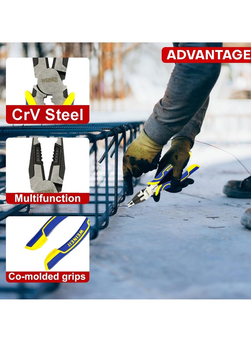 WEINER  9" Cr-V Metal Combination Plier Heavy Duty Better Grip Cutting Plier Premium Multifunctional Pliers MP7629  - Image 3
