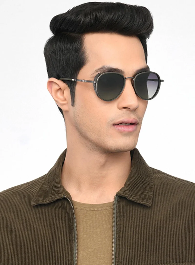 VINCENT CHASE Vincent Chase By Lenskart | Gunmetal Green Grey Gradient Full Rim Pilot Branded Latest and Stylish Sunglasses | Polarized and 100% UV Protected | Men & Women | Large | VC S13835