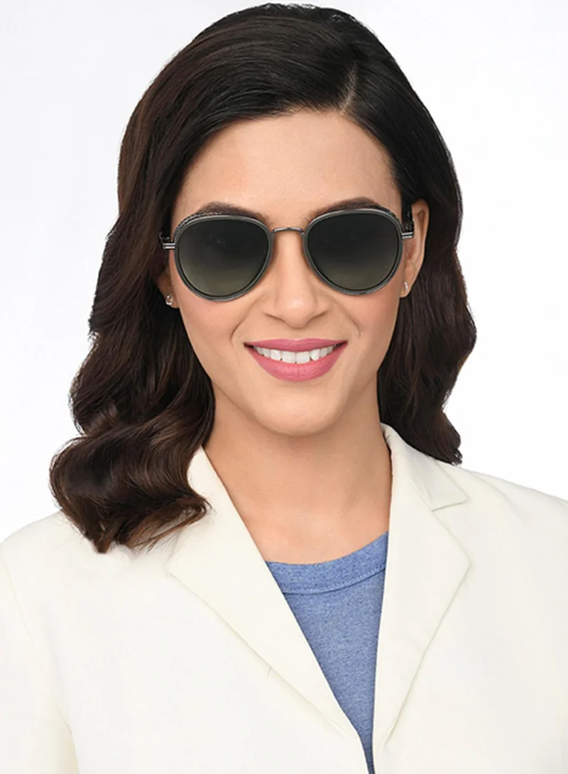 VINCENT CHASE Vincent Chase By Lenskart | Gunmetal Green Grey Gradient Full Rim Pilot Branded Latest and Stylish Sunglasses | Polarized and 100% UV Protected | Men & Women | Large | VC S13835