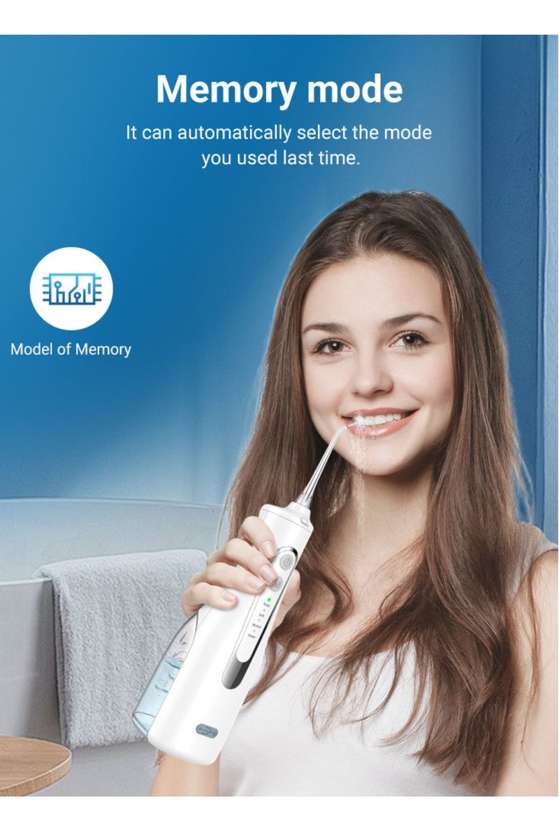 Reva Cordless Rechargeable Water Flosser – 4 Modes, 4 Jet Tips, 300ml Tank, 360° Rotating Nozzle, IPX7 Waterproof Oral Irrigator with Type‑C & Wireless Charging –White  - Image 5