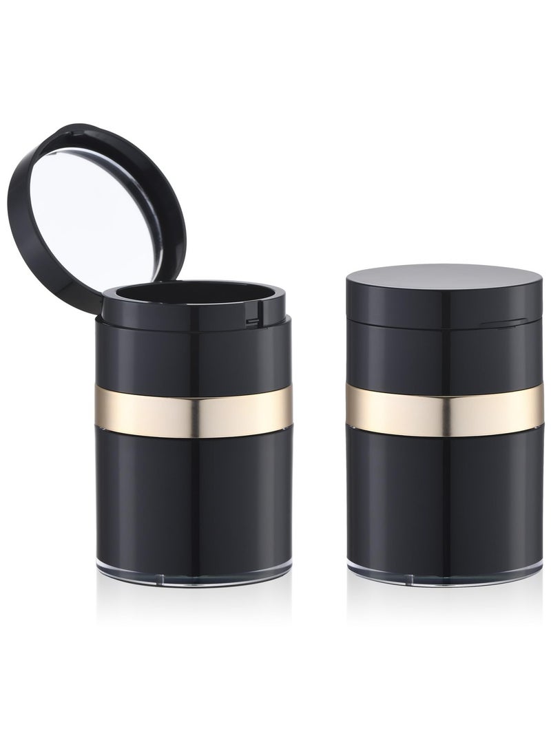 2 Pack Airless Pump Jars with Mirrors 1 oz 30ml Ideal for Moisturizers and Skin Care Creams - Image 1