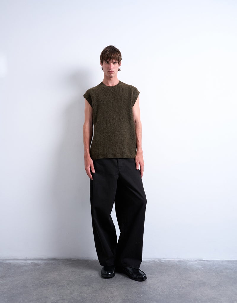 TOPMAN Oversize Fit Tank In Khaki - Image 5