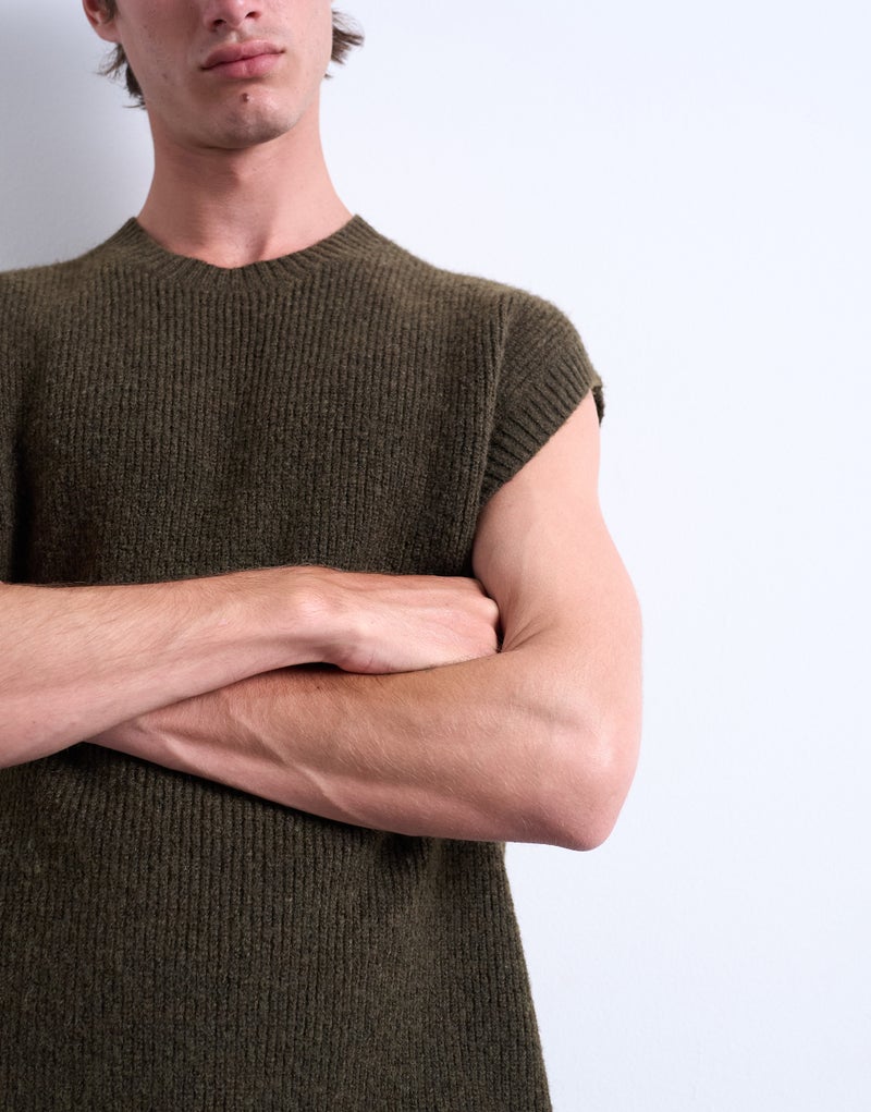 TOPMAN Oversize Fit Tank In Khaki - Image 4