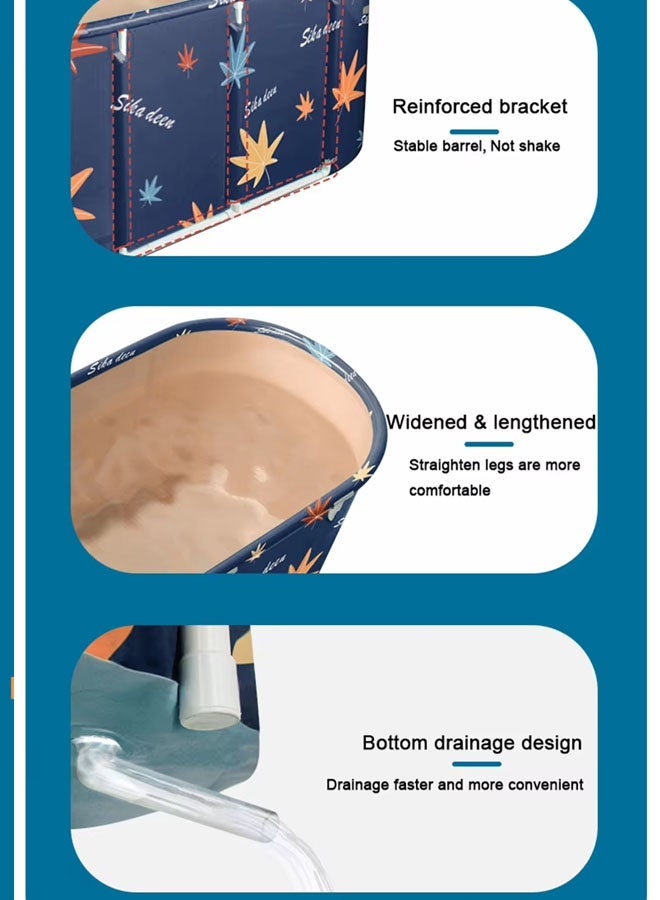 حوض استحمام قابل للطي كبير جدًا، قائم بذاته، مناسب للاستحمام في حمام الكبار، حوض استحمام سبا قابل للطي لكابينة الاستحمام، حوض استحمام سبا منفصل لحمام العائلة، مناسب لحمام الماء الساخن والبارد (وردي) - Image 5