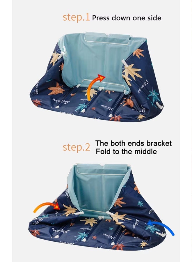 حوض استحمام قابل للطي كبير جدًا، قائم بذاته، مناسب للاستحمام في حمام الكبار، حوض استحمام سبا قابل للطي لكابينة الاستحمام، حوض استحمام سبا منفصل لحمام العائلة، مناسب لحمام الماء الساخن والبارد (وردي) - Image 4