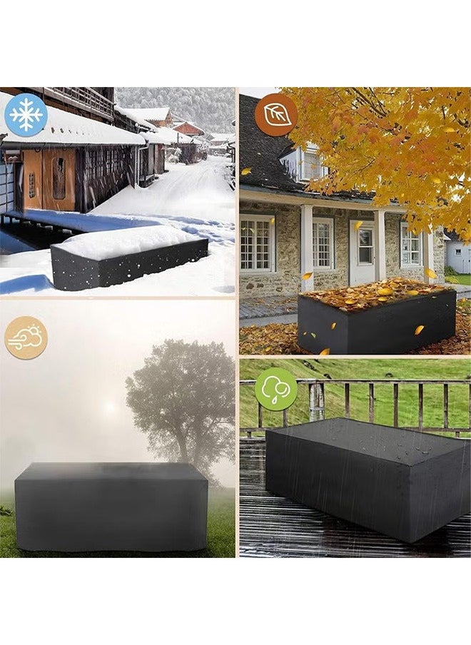 YIJIA HOME GOODS Waterproof Outdoor Furniture Cover, Large Rectangular Table, Chair And Sofa Protection, Black  - Image 3