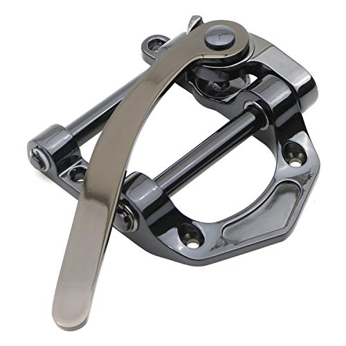 Swhmc Guitar Vibrato Tailpiece Tremolo, Flat Top Body Tremolo Unit Vibrato Bridge for Tele, SG, LP Electric Guitars Black - Image 4