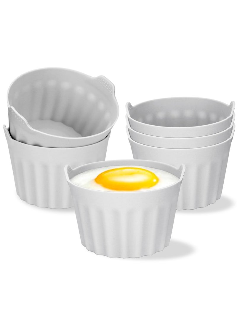 GNAFOTU Ramekins for Air Fryer, 6PCS Air Fryer Egg Poacher, Silicone Air Fryer Egg Mould, Silicone Air Fryer Accessories for Poached Eggs Muffin Cake, Silicone Moulds for Ninja/Tower/Cosori Air Fryer  - Image 1