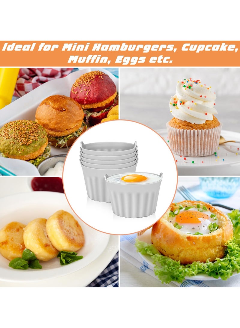 GNAFOTU Ramekins for Air Fryer, 6PCS Air Fryer Egg Poacher, Silicone Air Fryer Egg Mould, Silicone Air Fryer Accessories for Poached Eggs Muffin Cake, Silicone Moulds for Ninja/Tower/Cosori Air Fryer  - Image 2