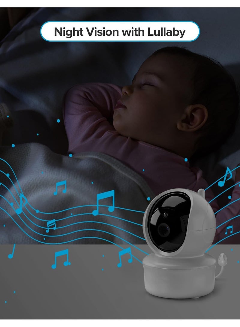 Baby Monitor - Large 5 Screen with 30Hrs Battery Life - Remote Pan-Tilt-Zoom;No WiFi, Two-Way Audio, Night Vision, Temperature, Lullabies, 960ft Long Range Baby Monitor with Camera and Audio - Image 4