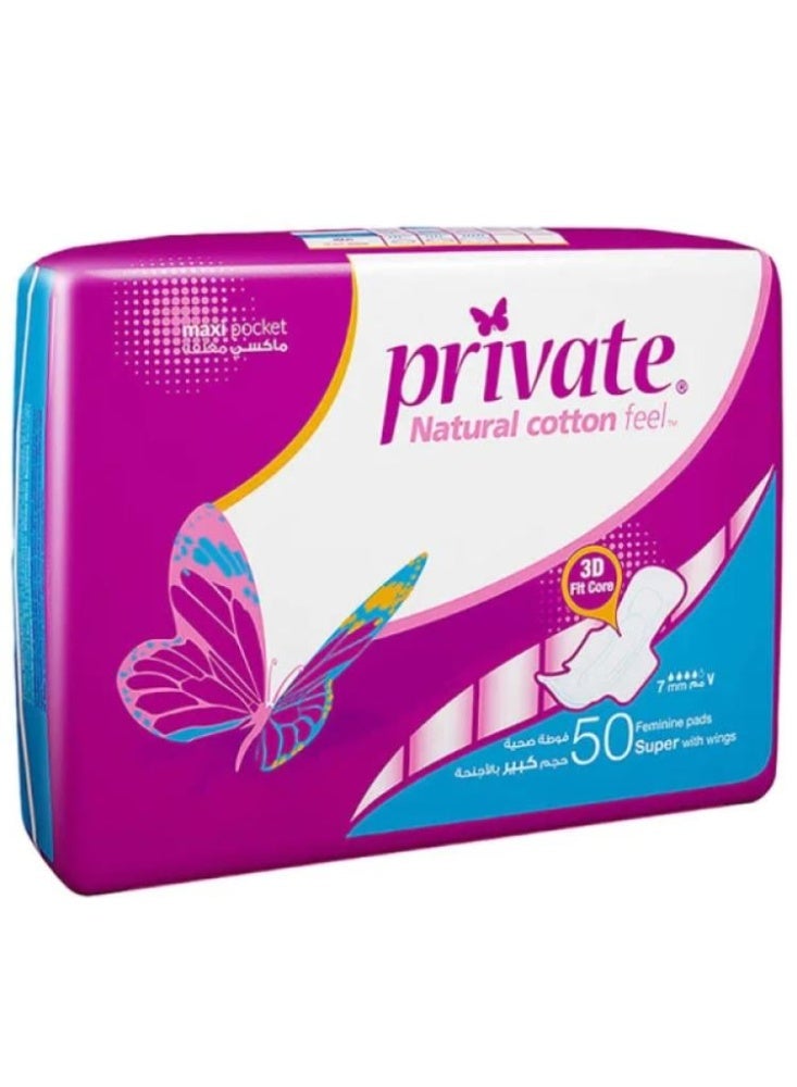 Large Size Women's Pads with Wings - 50 Pads