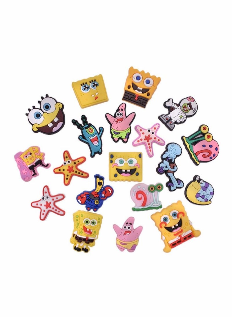 Excefore Shoe Decoration Charms, 19 PCS Mixed PVC Shoe Charms for Crocs Charm, PVC Shoe Charms for Croc, Different Shapes, Hole Hole Shoes Buckle, Party Gift for dult Men Women Kids and Teens Girls - Image 1