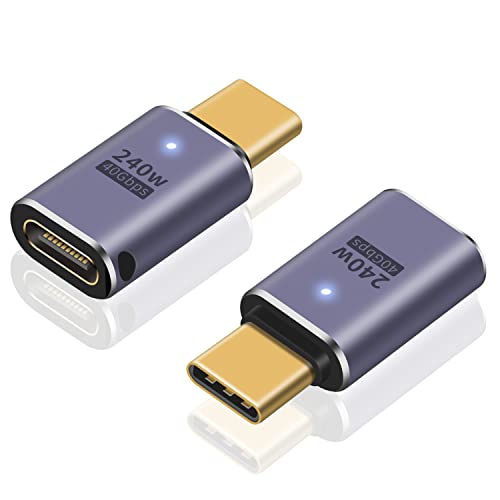 Poyiccot USB C Extender - 240W, 2Pack USB Type C Extension Adapter, 40Gbps USB C Male to Female Adapter for iPad, iMac, MacBook, Thunderbolt - Image 1