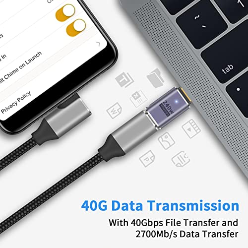 Poyiccot USB C Extender - 240W, 2Pack USB Type C Extension Adapter, 40Gbps USB C Male to Female Adapter for iPad, iMac, MacBook, Thunderbolt - Image 3