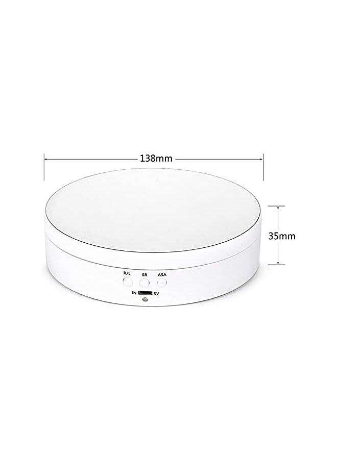 The Bros Rotating Display Stand 360 Degree Electric Rotating Turntable for Photography Products Display/Jewelry Watch / 3D Models/Cake and Collectibles (Matte White, 5.4 Inch)  - Image 4