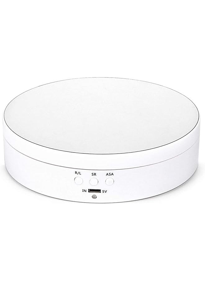 The Bros Rotating Display Stand 360 Degree Electric Rotating Turntable for Photography Products Display/Jewelry Watch / 3D Models/Cake and Collectibles (Matte White, 5.4 Inch)  - Image 1