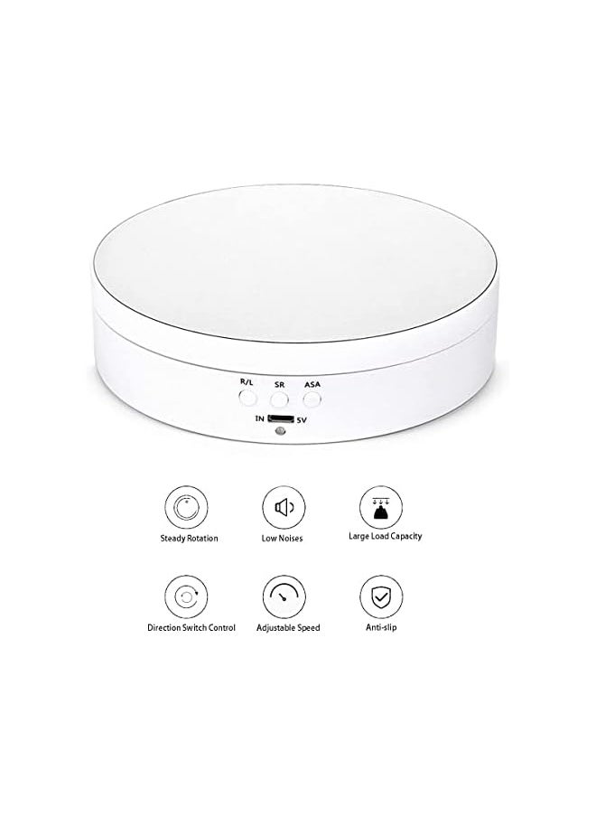 The Bros Rotating Display Stand 360 Degree Electric Rotating Turntable for Photography Products Display/Jewelry Watch / 3D Models/Cake and Collectibles (Matte White, 5.4 Inch)  - Image 3