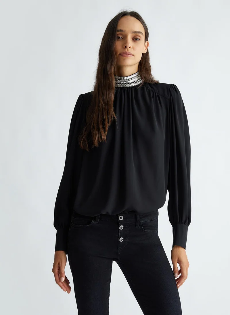Liu Jo Georgette blouse with rhinestones