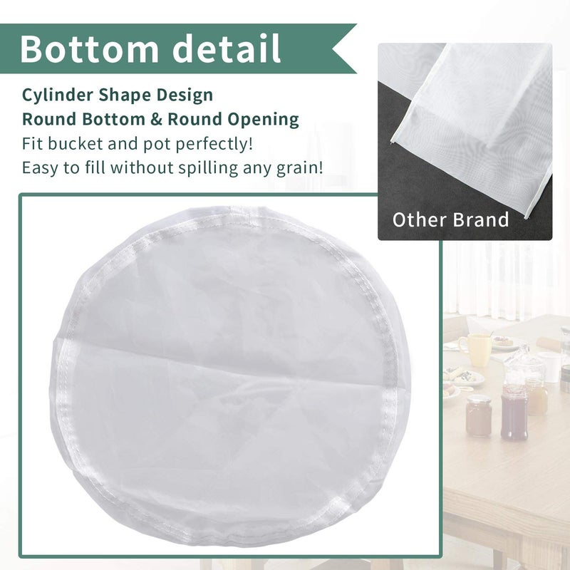 Conie 12"x18" Drawstring Straining Brew in a Bag 75 Micron Nylon Jelly Strainer Wine Beer Brew Filter Bag - Image 4