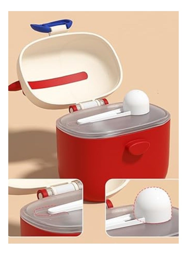 Twisoo Baby Formula Milk Powder Dispenser with Scoop, Airtight, BPA-Free, Spill-Proof, Stackable Snack Storage, Red - Image 3