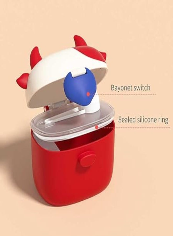 Twisoo Baby Formula Milk Powder Dispenser with Scoop, Airtight, BPA-Free, Spill-Proof, Stackable Snack Storage, Red - Image 2