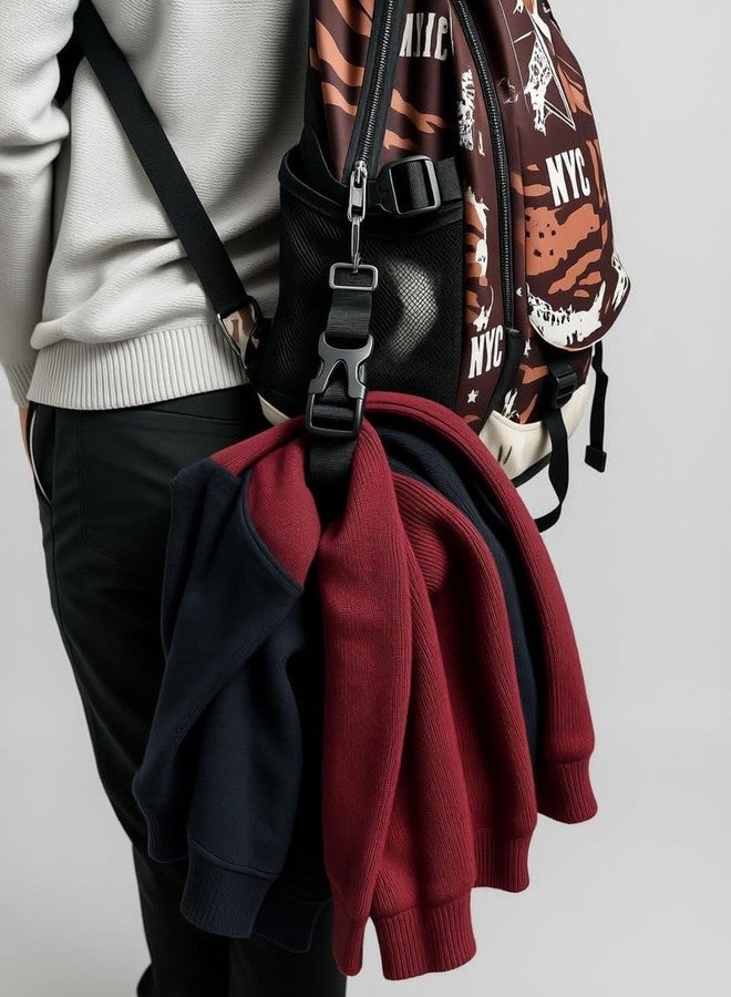 iCONY أضف حزامًا للحقيبة، أو حزامًا للأمتعة، أو مشبكًا للسترة، أو أحزمة حقائب السفر، باللون الأسود، للرياضات الخارجية | التخييم والمشي لمسافات طويلة | حقائب ظهر للمشي لمسافات طويلة، عبوة واحدة (رمادي، 1 بوصة) - Image 4