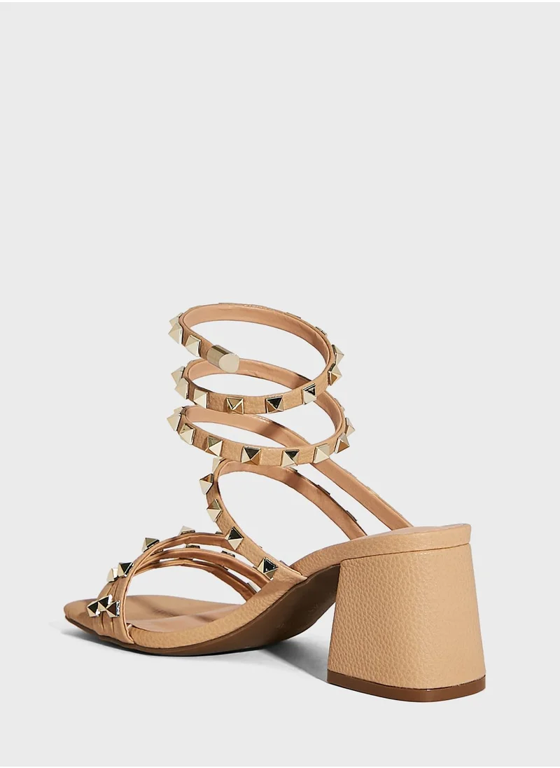 منبور Multi Strap High Heel Sandals