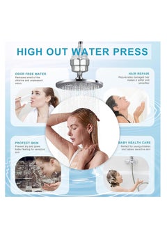 Rightsure Shower Filter, 25-Level High Output Hard Water Shower Head Filter with 3 Replaceable Filter Cartridges, Universal Shower Head Water Filter, Removes Chlorine (White)  - Image 3