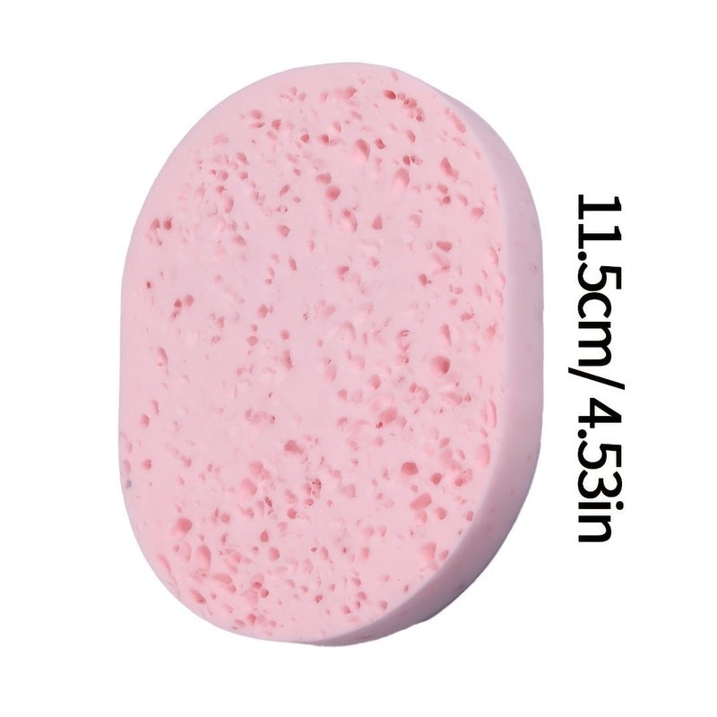 Pink Oval Facial Cleansing Sponges For Makeup Removal Beauty Tools 5 Pack - Image 3