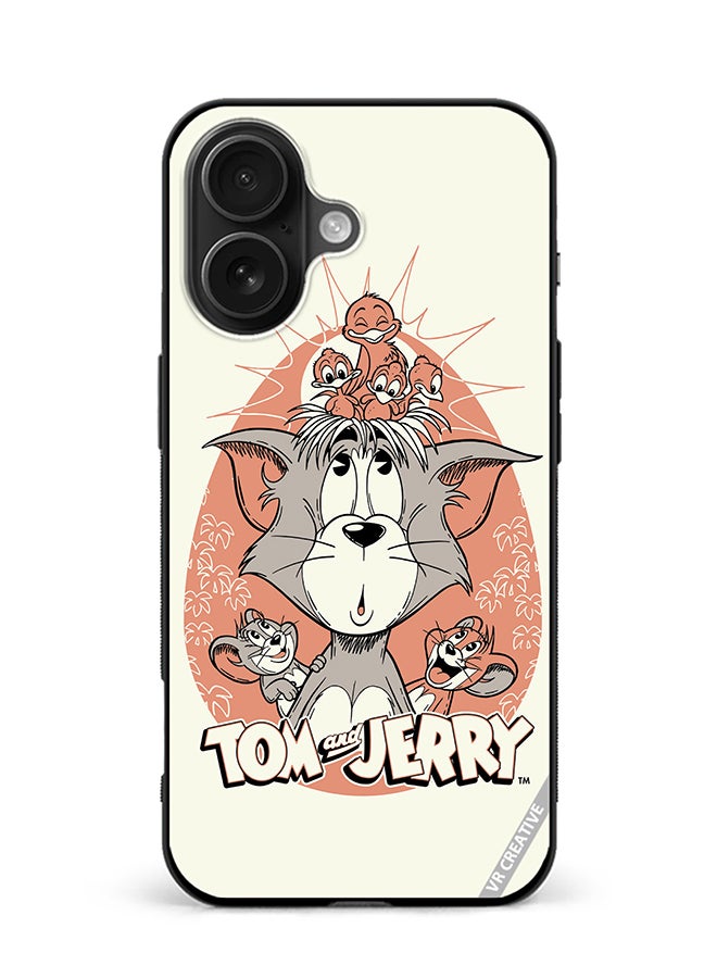 Protective Case Cover For Apple iPhone 16 Plus Tom And Jerry Design Multicolour