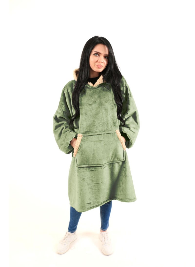 أرام جاكيت بلوفر للجنسين فرو شتوي فري سايز ناعم يشعرك بالدفء طوال اللبس